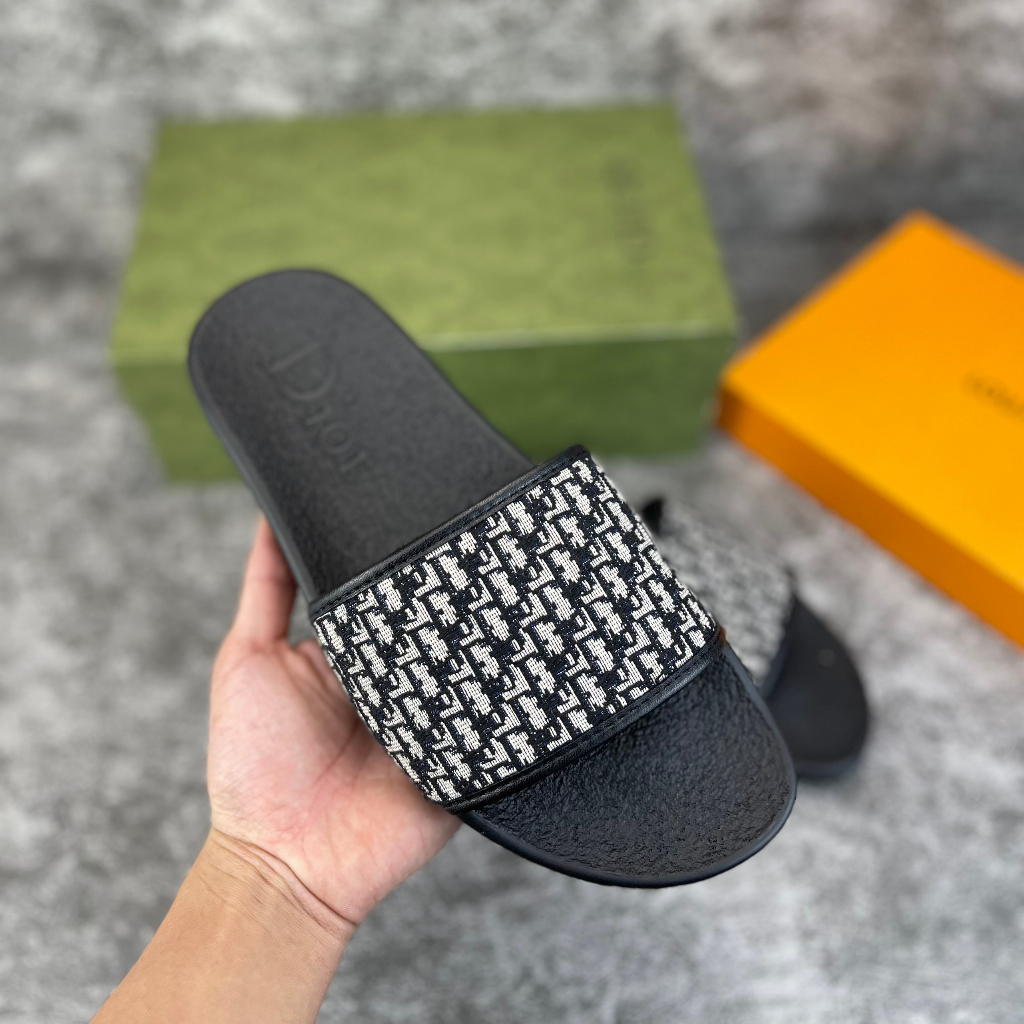 Dép lê quai ngang nam, Dép dior CD hàng hot trend 2023 mẫu mới nhất