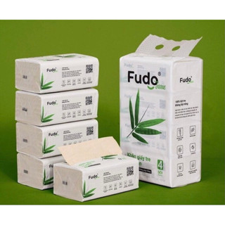 Túi lớn Combo 4 hộp giấy ăn tre tự nhiên Fudo ( giấy rút 3 lớp -dai mềm mại, không mủn khi gặp nước)s