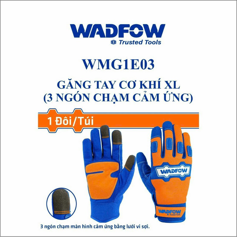 Găng tay bảo hộ cơ khí (3 ngón chạm màn hình điện thoại) WADFOW WMG1E03