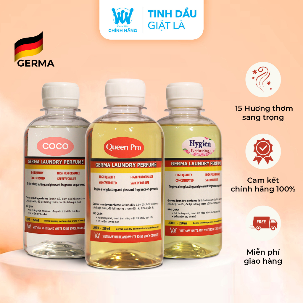 [Chính hãng Germa] Tinh dầu thơm cho tiệm giặt sấy chuyên nghiệp(chai 80ml) - hương nhập khẩu châu Âu 100%
