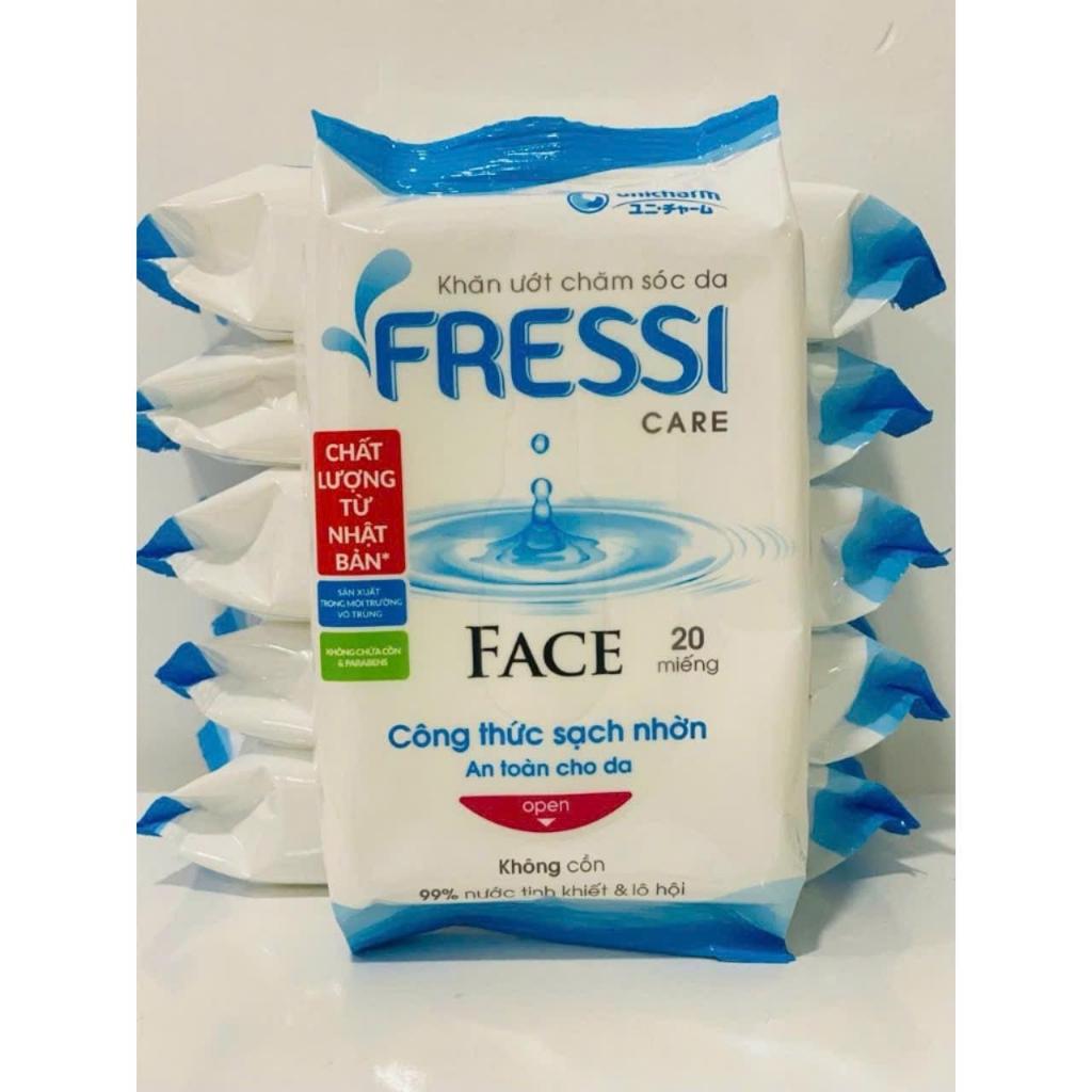 [Khuyến mãi]Khăn ướt Fressi Care Face 20 miếng, dành cho gia đình,chăm sóc da mặt