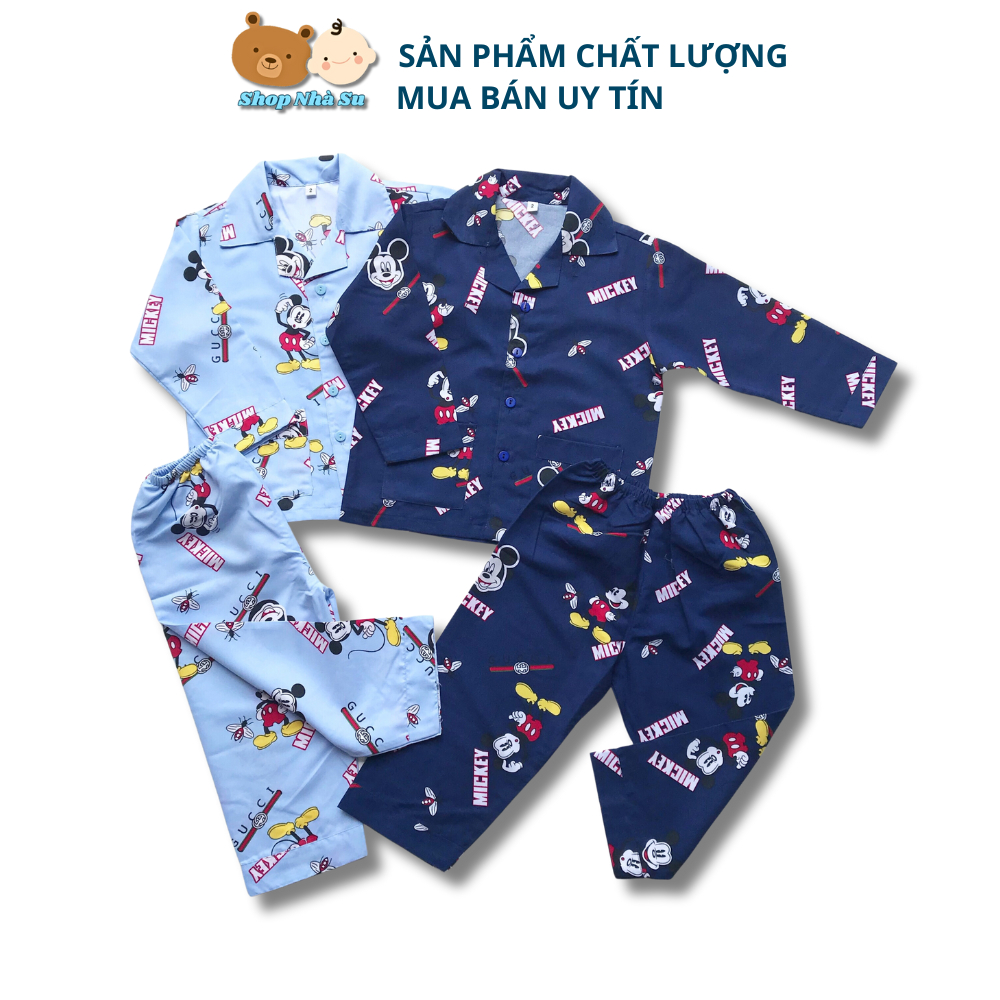 Pijama cho bé vải Kate thái hình Thú nhiều mẫu size bé 1-5 tuổi 10-20kg