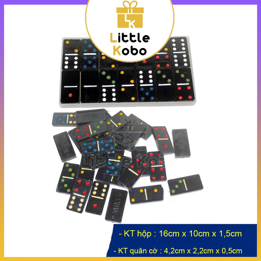 [Hộp Nhựa] Bộ Cờ Domino Màu Đen Giá Rẻ Boardgame Đồ Chơi Trẻ Em Giải Trí Xả Stress Board Game Trí Tuệ - Little Kobo