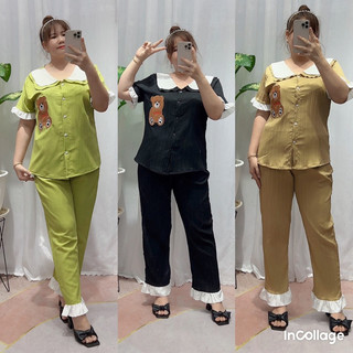 SÉT BỘ TIỂU THƯ THÊU GẤU Bigsize Nữ từ 68kg đến 95kg