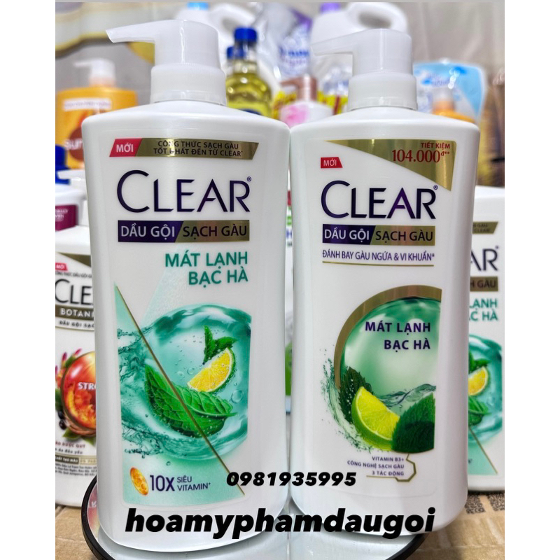 Dầu Gội Clear 880ml Bạc Hà