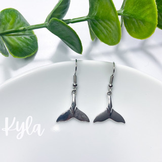Bông tai đuôi cá trang sức charm bạc