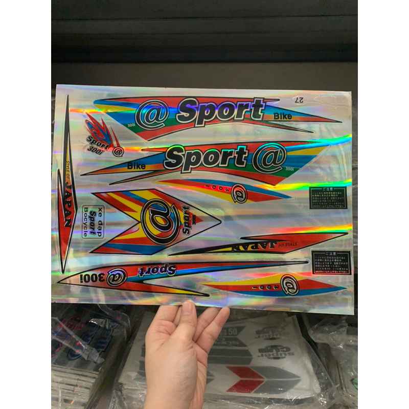 Bộ tem dán xe đạp leo núi Sport chữ màu đen hàng nhập Thái Lan chất lượng cao dành trang trí riêng cho dòng xe này