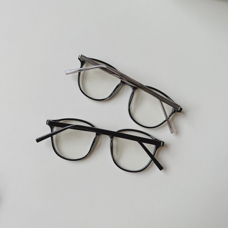 Gọng nhựa bầu trơn, chân kim loại sọc 20196