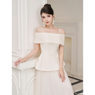 Áo trễ vai 2 dây peplum xếp ly TIINSTORE AHN812