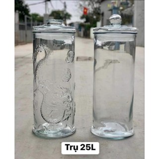 Bình Thủy Tinh Ngâm Rượu 25 Lít (Thế tích thực 21 lít)Có Vòi, Không Vòi * BAO BỂ VỠ *