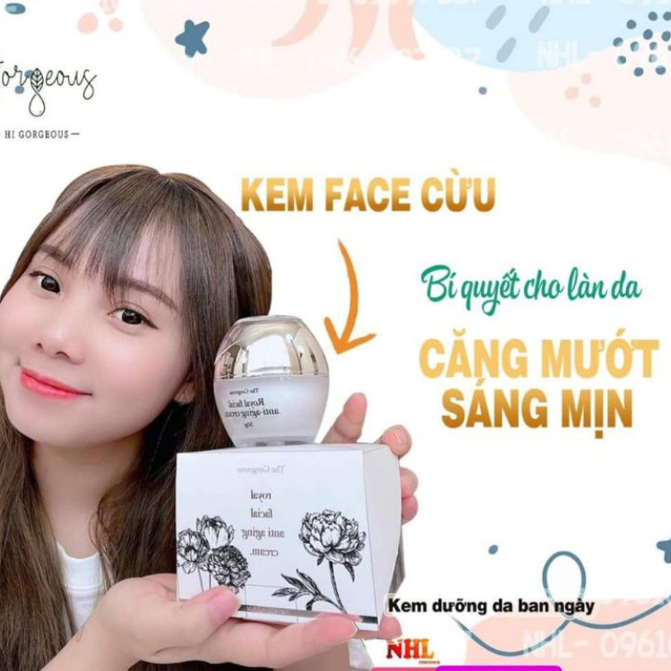 Kem cừu ngày đêm Múi Xù GORGEOUS dưỡng trắng da mặt tặng nón bảo hiểm, kem dưỡng ẩm da mặt nâng tone mờ nám 50gr