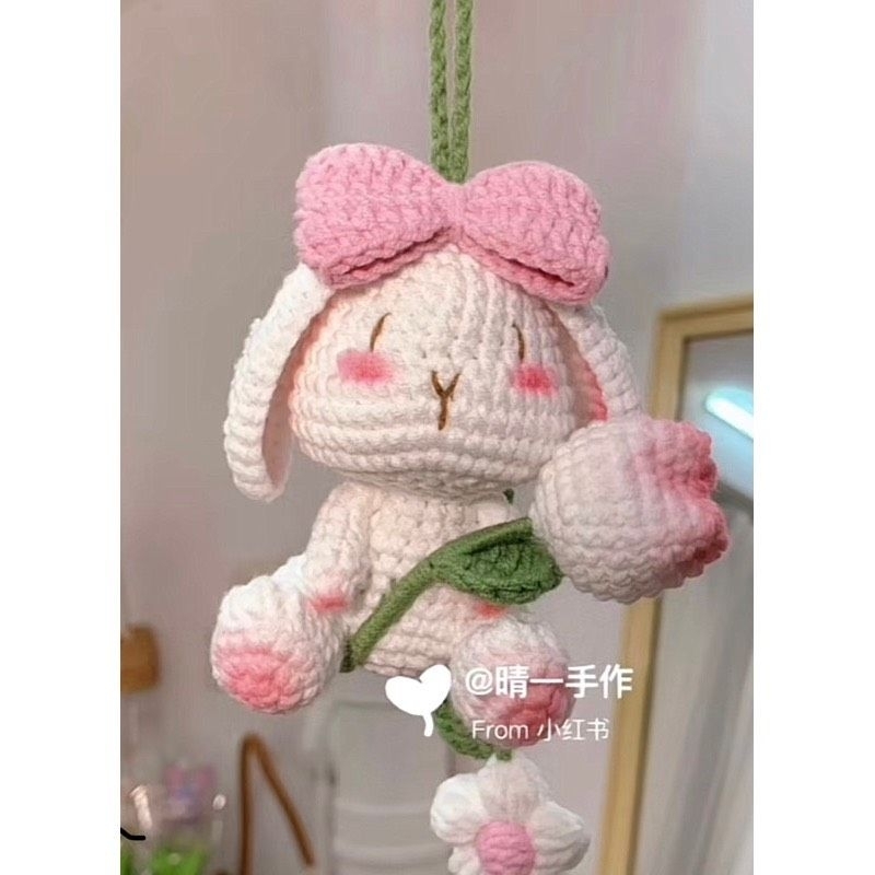 Móc Khóa Thỏ Bằng Len Đáng Yêu