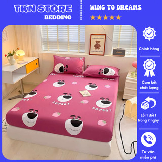 Bộ ga giường và vỏ gối cotton thun lạnh 100%, ga gối cotton dày mát đủ size nệm 1m2 1m5 1m6 1m8 2m Giá Rẻ