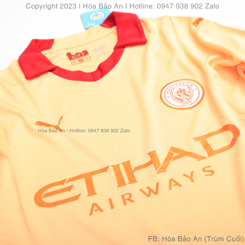 Áo Bóng Đá Manchester City 2023/24 - Áo Mancity Sân nhà 2023/24  - Vải Gai Thái Chuẩn Áo Thi Đấu