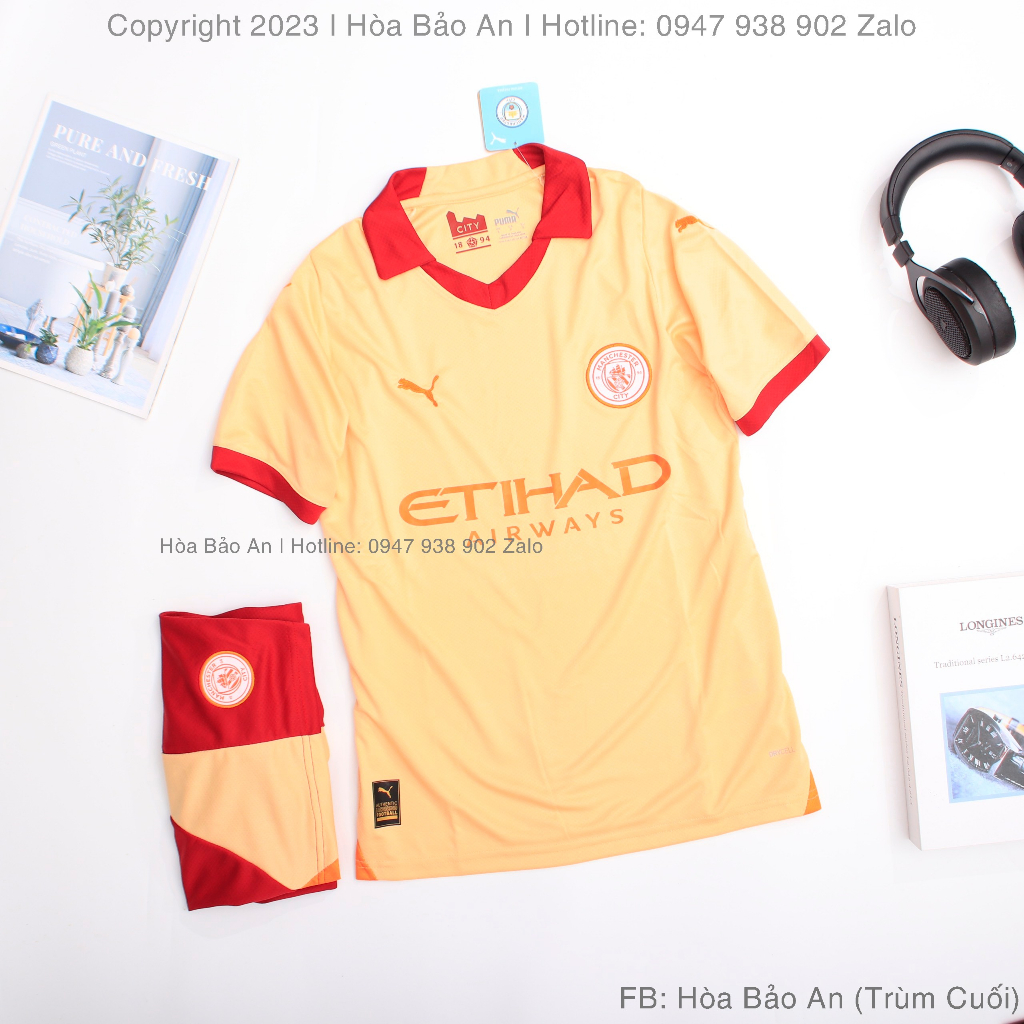 Áo Bóng Đá Manchester City 2023/24 - Áo Mancity Sân nhà 2023/24  - Vải Gai Thái Chuẩn Áo Thi Đấu