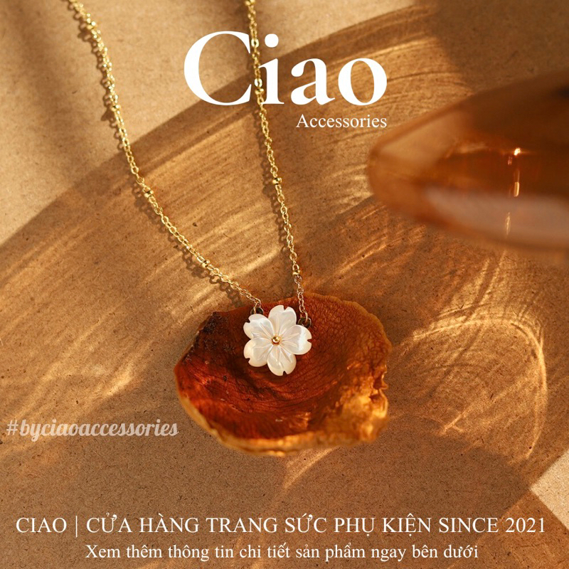 Dây chuyền/ Vòng cổ titan không gỉ thiết kế hình hoa tinh tế Sakura Ciao