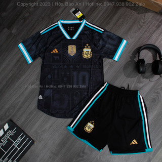 Mẫu Áo Argentina/ FREESHIP/ Bộ quần áo bóng đá Đội Tuyển Argentina 2023 Vải thái cao cấp phom 43-90kg