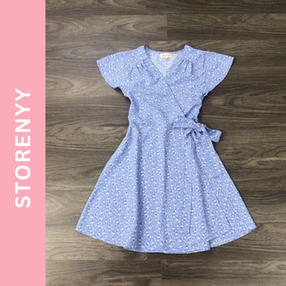 Đầm hoa nhí dáng xoè Urban V Neck Printed Wrap Dress