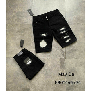 Quần short jean nam thêu logo phối vá hình thời trang cao cấp hàng chuẩn shop