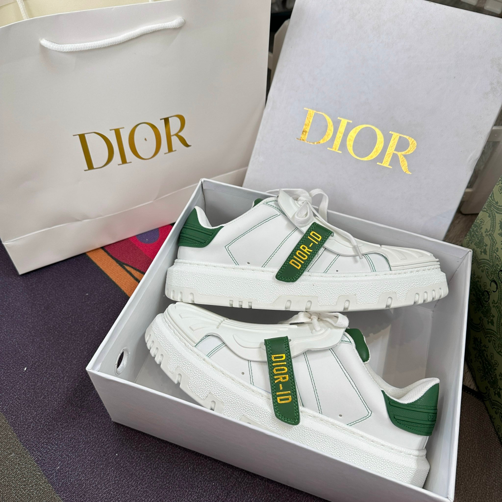 GIÀY CHRISTIAN DIO ID SNEAKER WHITE GREEN ĐẾ CAO LAI AU