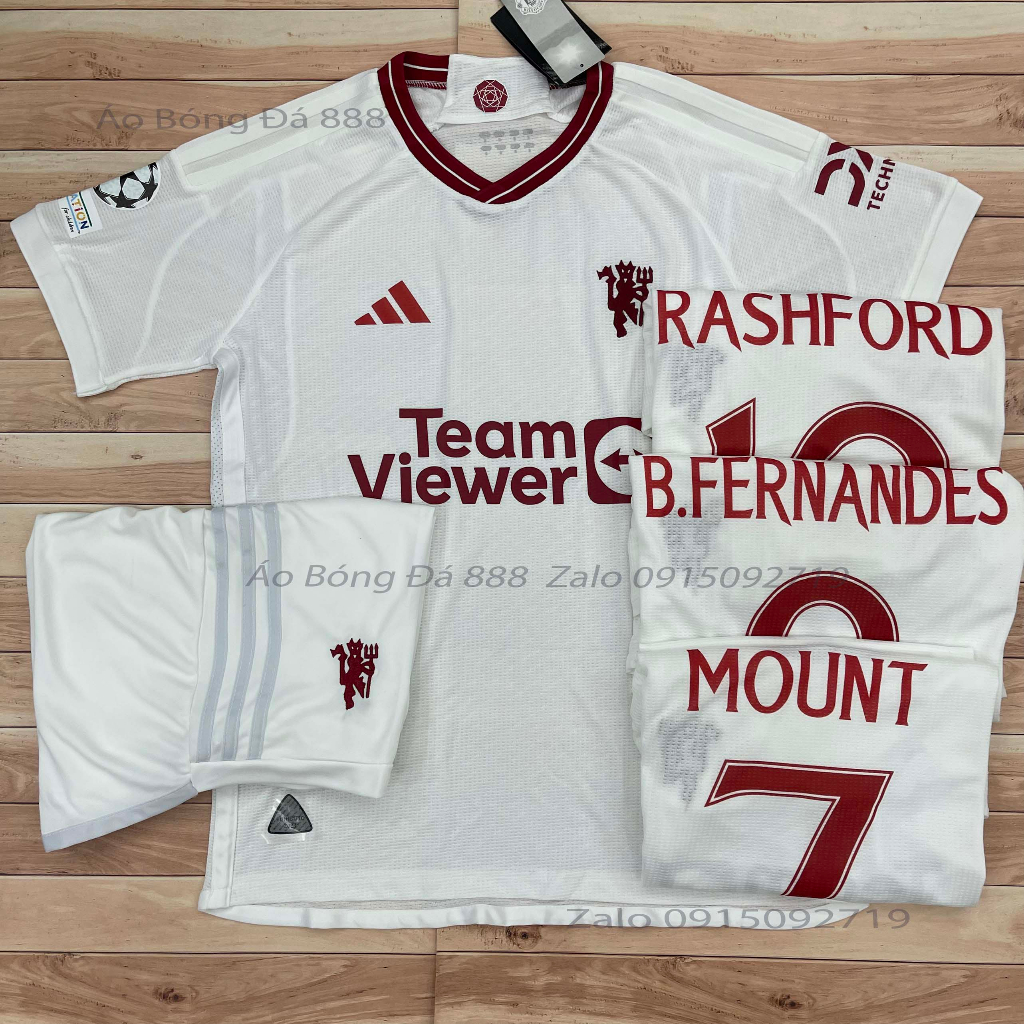 Bộ Quần Áo Bóng Đá CLB Manchester United, Áo Đá Banh Mu Sân Khách 23/24 - Chuẩn Mẫu Thi Đấu - Vải Polyester Gai Thái