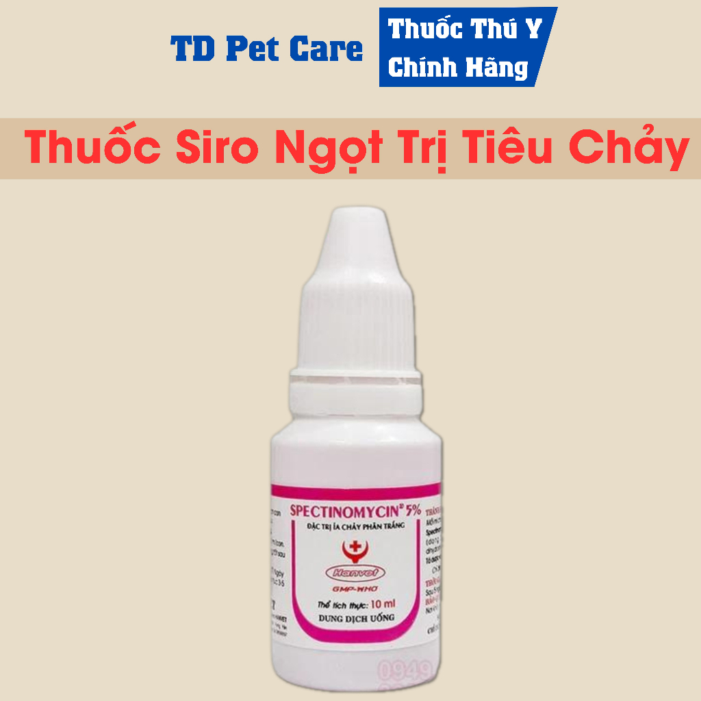 Men Tiêu Hóa Hết Ho Hen TD Spectinomycin 5% 10ml - Siro Ăn Ngon Tiêu Hóa Tốt Cho Chó Mèo