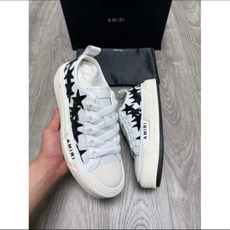 ⚡️[Hight Quality] - Hàng Có Sẵn - Sneakers Amiri Stars Court Canvas - Giày Amiri Sao Da Thêu Thiết Kế Mới