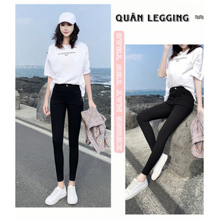 Quần legging 1 khuy cài cúc chất umi co dãn 4 chiều ôm dáng