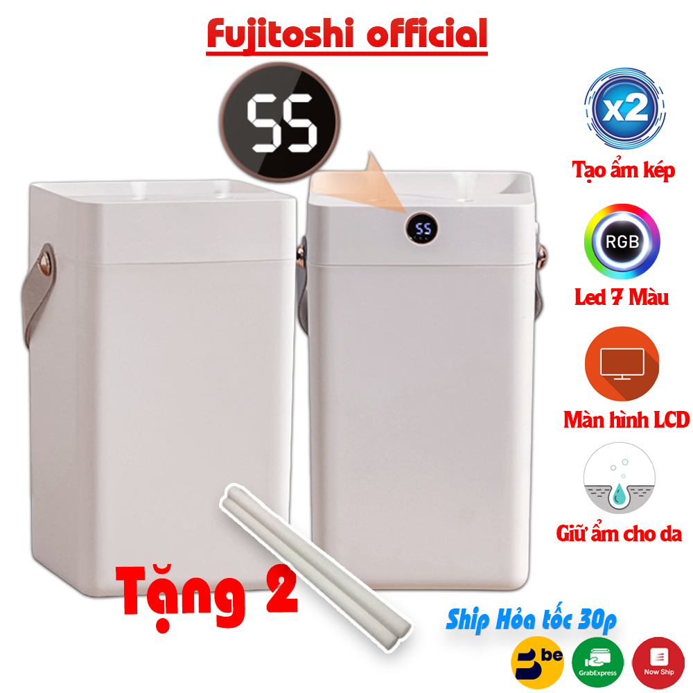 Máy Phun Sương tạo ẩm Fujitoshi HumidifierX12 Có màn hình hiển thị độ ẩm phòng Hiệu ứng Led Rbd tạo ẩm