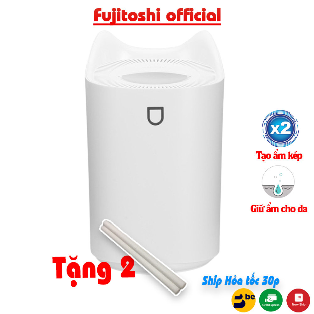 Máy Phun Sương tạo ẩm Fujitoshi HumidifierX12 Có màn hình hiển thị độ ẩm phòng Hiệu ứng Led Rbd tạo ẩm