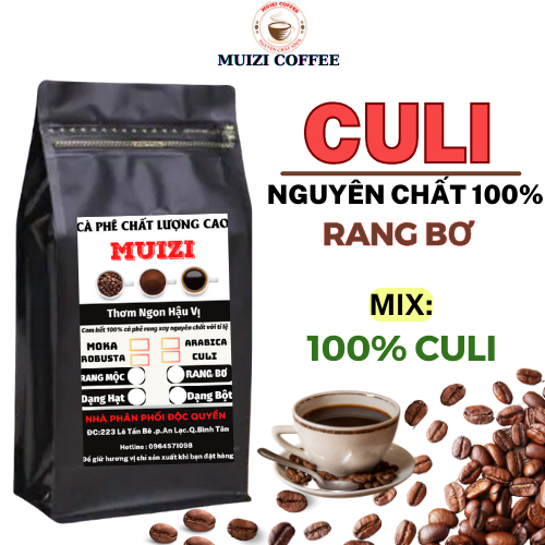 Cà phê hạt nguyên chất, CULI rang bơ rang xay nguyên chất 50G