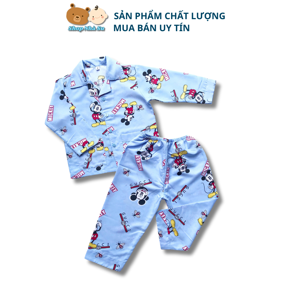 Pijama dài cho bé vải Kate thái mịn đẹp không nhăn hình Thú nhiều mẫu họa tiết đáng yêu size 10-40kg 1-9 tuổi