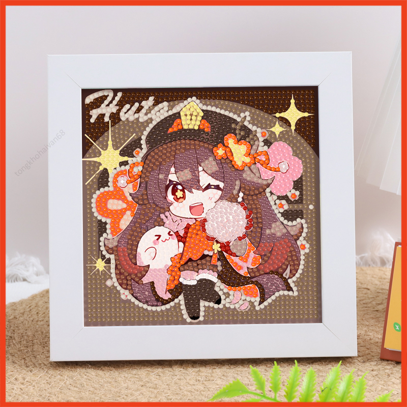 Tranh Đính Đá Ghen shin im pact, Tranh Gắn Đá Mini 5D Tự Hoàn Thành, Tăng Khả Năng Tập Chung Và Sáng Tọa Cho Bé.