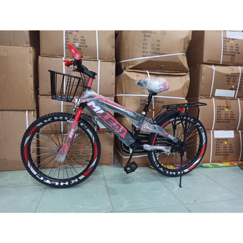 XE ĐẠP TRẺ EM - XE ĐẠP THỂ THAO 20 INCH PHÙ HỢP HỌC SINH TIỂU HỌC  - TẶNG KÈM GIỎ XE VÀ GÁCBAGA