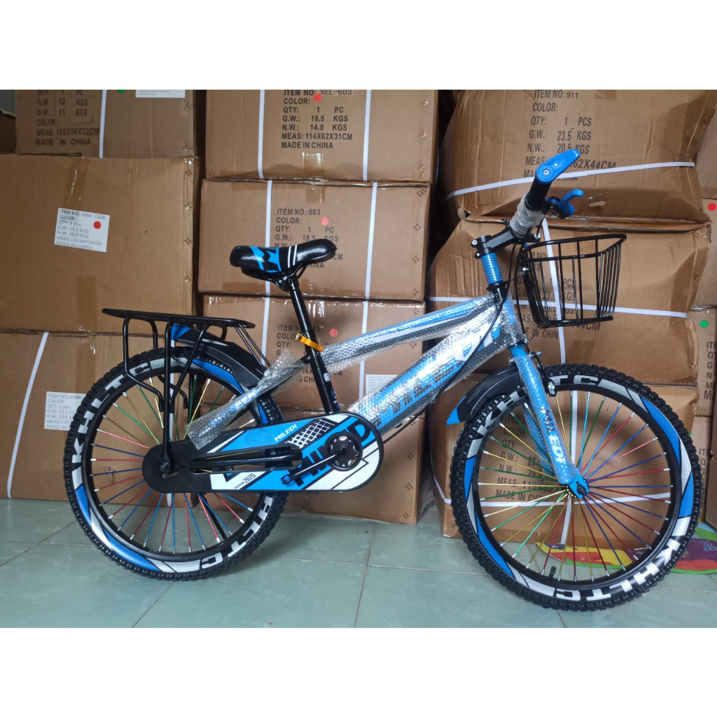 XE ĐẠP TRẺ EM - XE ĐẠP THỂ THAO 20 INCH PHÙ HỢP HỌC SINH TIỂU HỌC  - TẶNG KÈM GIỎ XE VÀ GÁCBAGA