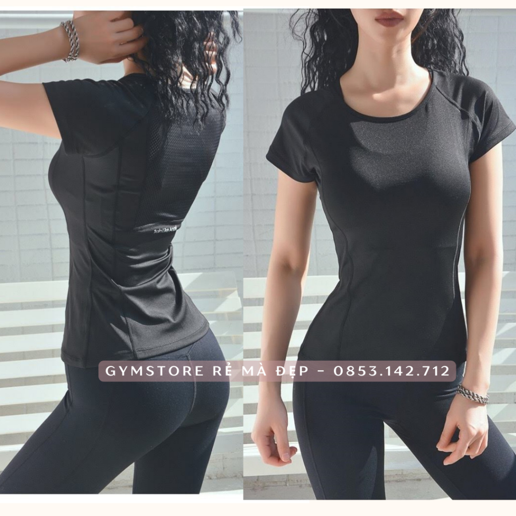 Áo Thun Ôm Body Tay NgắnTập Gym Yoga Thể Thao Nữ Thun Phối Lưới Mềm Mại Thoáng Mát Cực Tôn Dáng 265