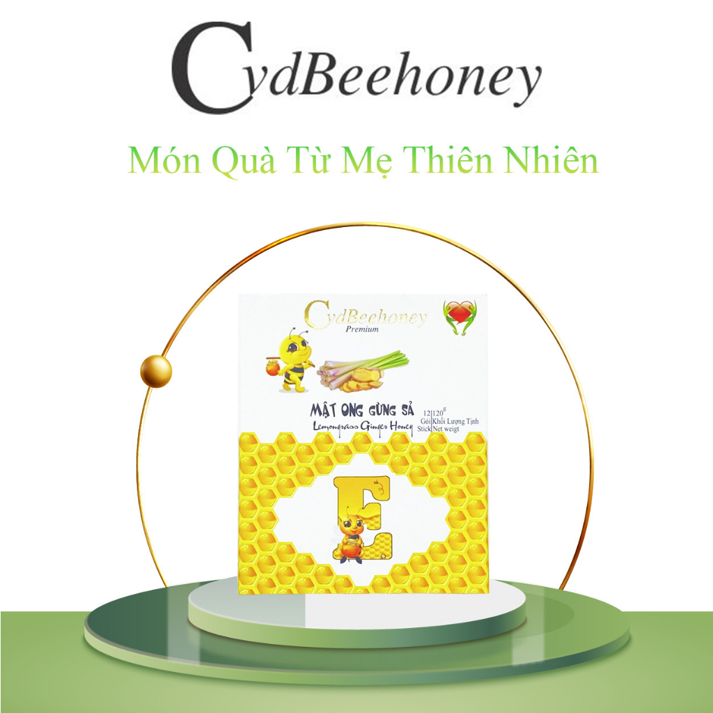 Hộp Mật ong Gừng Sả Tăng Đề Kháng, Phục Hồi Sức Khỏe, Đẹp Da Cho Người Già, Trẻ Em, Nam, Nữ CVDBEEHONEY 12x10g