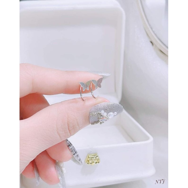 BÔNG TAI BƯỚM DẠNG MÓC BẠC TA- BÔNG TAI BẠC