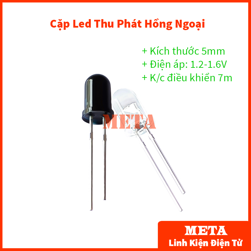 [Gói 5 Con] Cặp Led Thu Phát Hồng Ngoại 5mm (Led Thu + Led Phát)