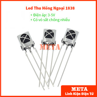 Led Thu Hồng Ngoại 1838 1838T có vỏ sắt chống nhiễu - Led thu vở sắt 3 chân IR1838