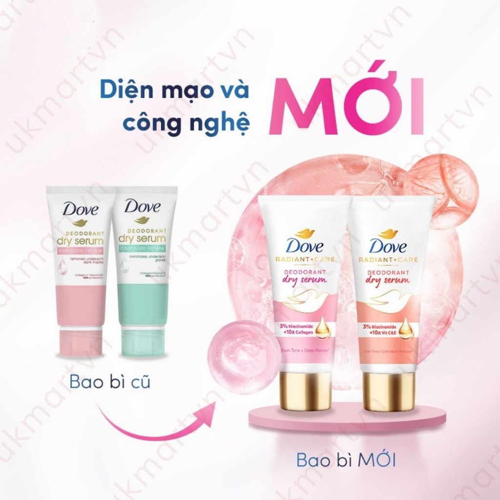 Kem Khử Mùi Dove Tinh Chất Serum Dưỡng Sáng 40ml