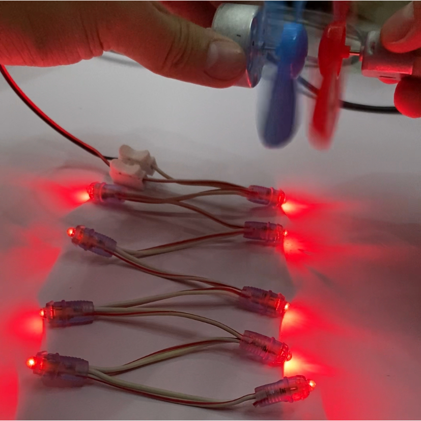 Bộ Motor 500 phát điện gió mini + LED + QUẠT siêu khoẻ - học tập, thí nghiệm, DIY, STEAM