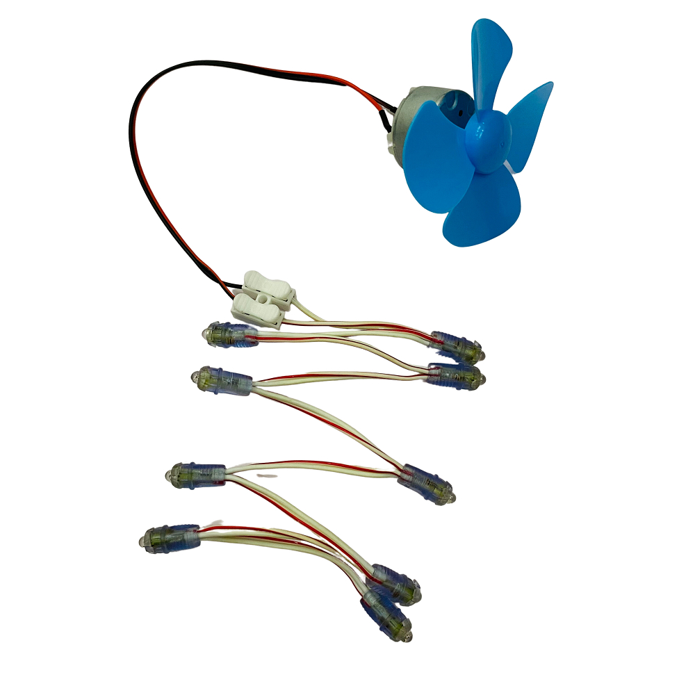 Bộ Motor 500 phát điện gió mini + LED + QUẠT siêu khoẻ - học tập, thí nghiệm, DIY, STEAM