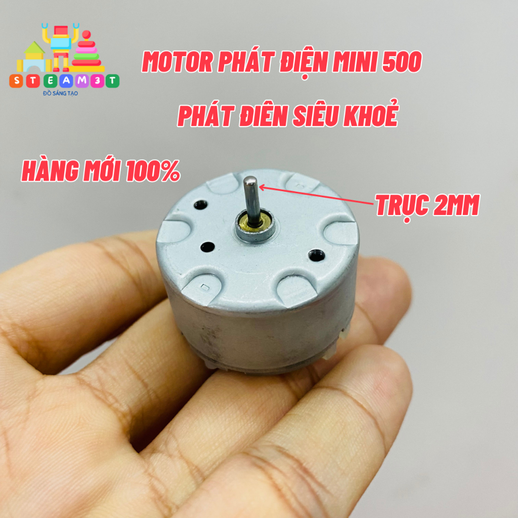 Bộ Motor 500 phát điện gió mini + LED + QUẠT siêu khoẻ - học tập, thí nghiệm, DIY, STEAM