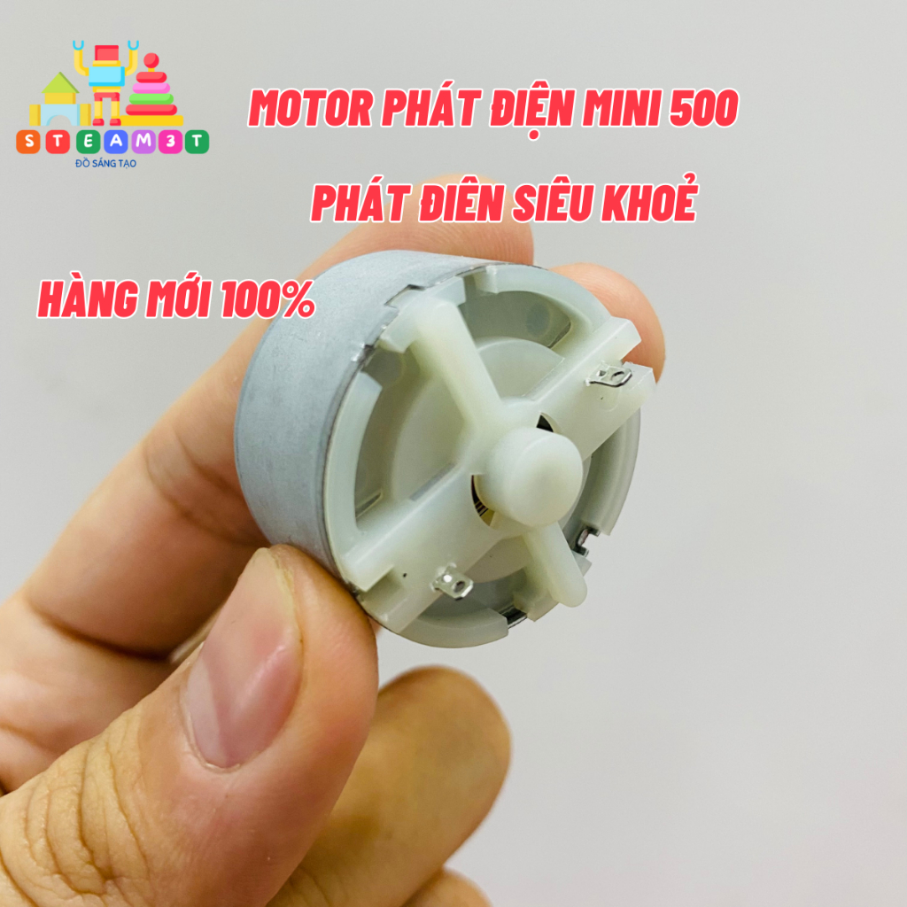 Bộ Motor 500 phát điện gió mini + LED + QUẠT siêu khoẻ - học tập, thí nghiệm, DIY, STEAM