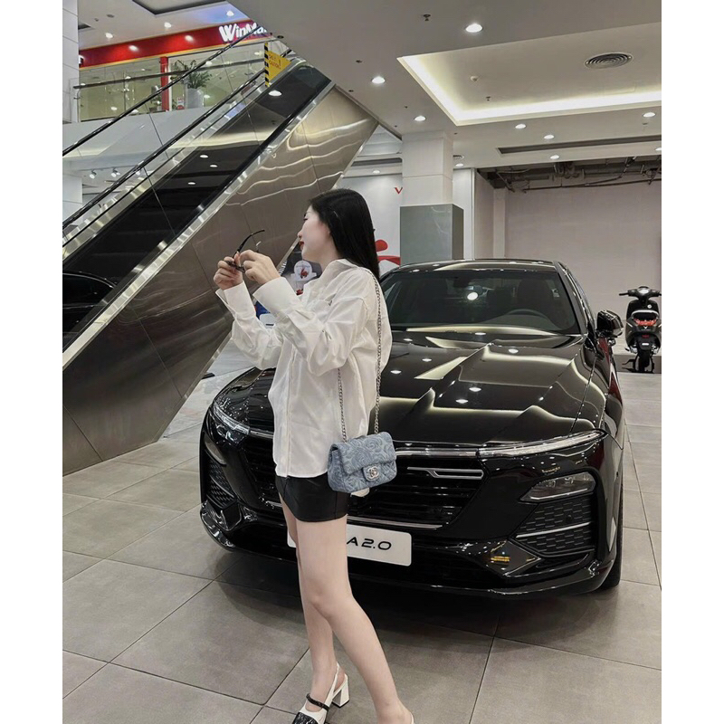 Túi Xách Nữ Denim Hoa Hồng Mẫu Hotrend