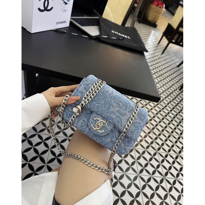 Túi Xách Nữ Denim Hoa Hồng Mẫu Hotrend