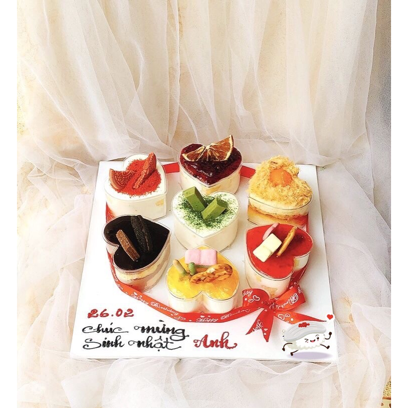 Ly trái tim đựng pana cotta, mousse, bánh kem, bánh tiệc 150ml