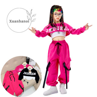 Bộ đồ bé gái phong cách Hip Hop chuẩn ảnh 10-30kg XHN1300