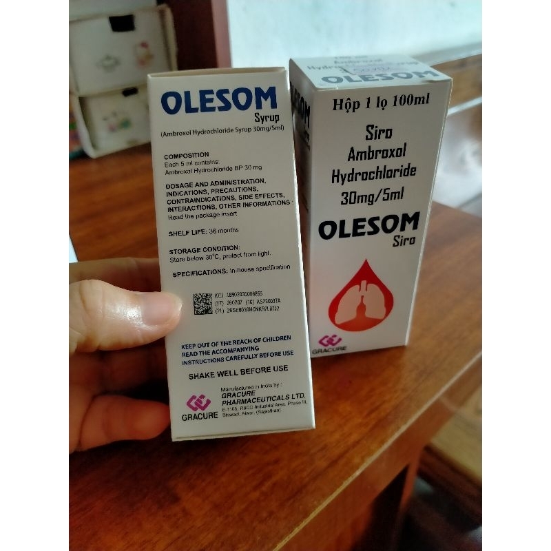 Siro dành cho bé OLesom chai 100ml giúp long đờm, tiêu đờm, tiêu dịch nhầy